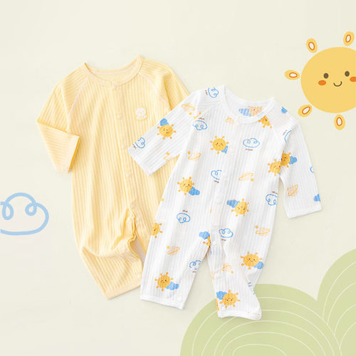 品牌清仓新生婴儿儿衣服夏季薄款宝宝连体衣纯棉夏装哈衣爬服包屁