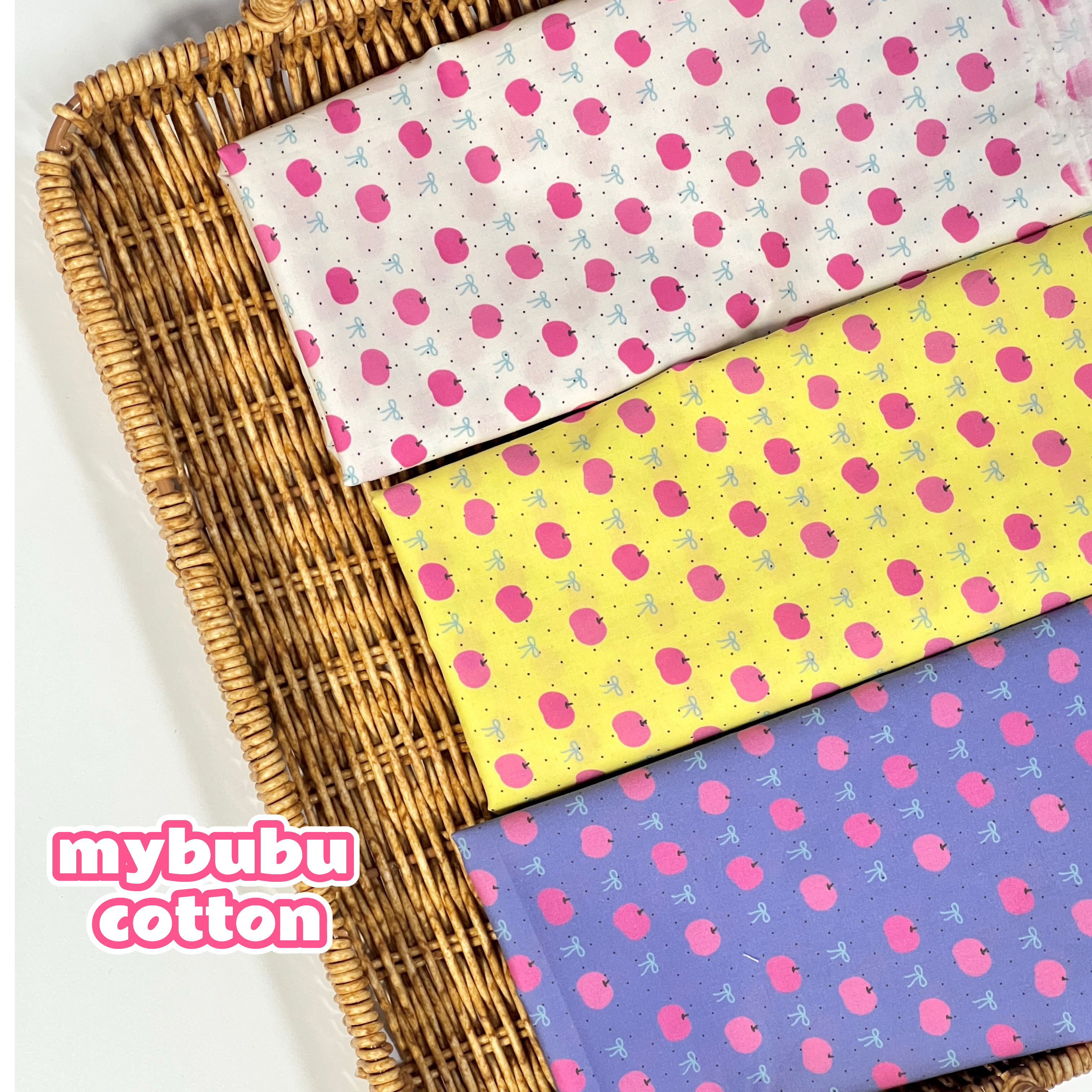 原创插画卡通撞色苹果蝴蝶结波点60支娃衣手工宠物发圈服装面料,纺织面料/辅料/配套,面料/布类,淘宝优惠券,粉丝福利购,淘宝优惠卷