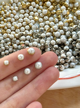 BJD娃衣4mm5mm6mm迷你珍珠纽扣小布ob手工辅料