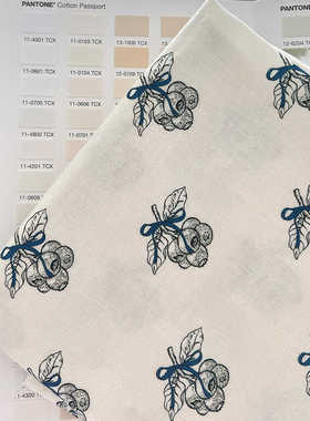 复古蓝莓原创20/60支纯棉进口底布包包服装宠物手作diy手工面料