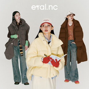 秋冬独特加厚鸭绒时尚 羽绒服女设计感新款 外套 eralnc短款 漫游001