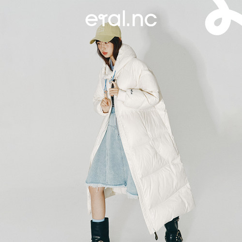 长款羽绒服eralnc连帽