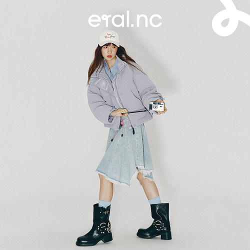 eralnc立领肌理感绒面羽绒服