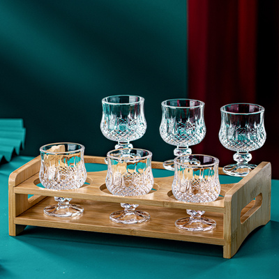 一两白酒杯玻璃家用小盏酒杯中国风中式套装创意迷你精致高脚酒具