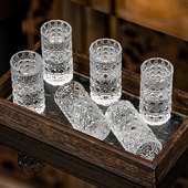 浮雕宝石白酒杯家用轻奢高档分酒器具盅一口小子弹烈酒shot杯套装