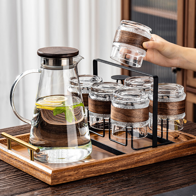 高颜值玻璃水杯套装客厅待客茶具隔热喝水杯子精致乔迁新居一整套
