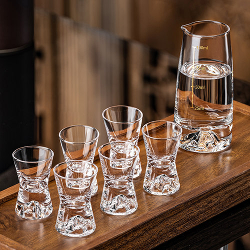 中式创意冰山底白酒杯套装