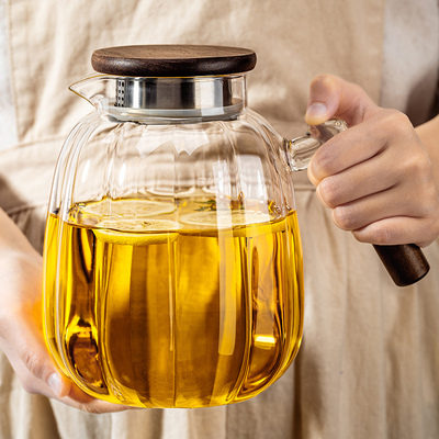 中式高硼硅玻璃壶耐高温煮茶烧水家用可加热大容量养生花茶泡茶壶