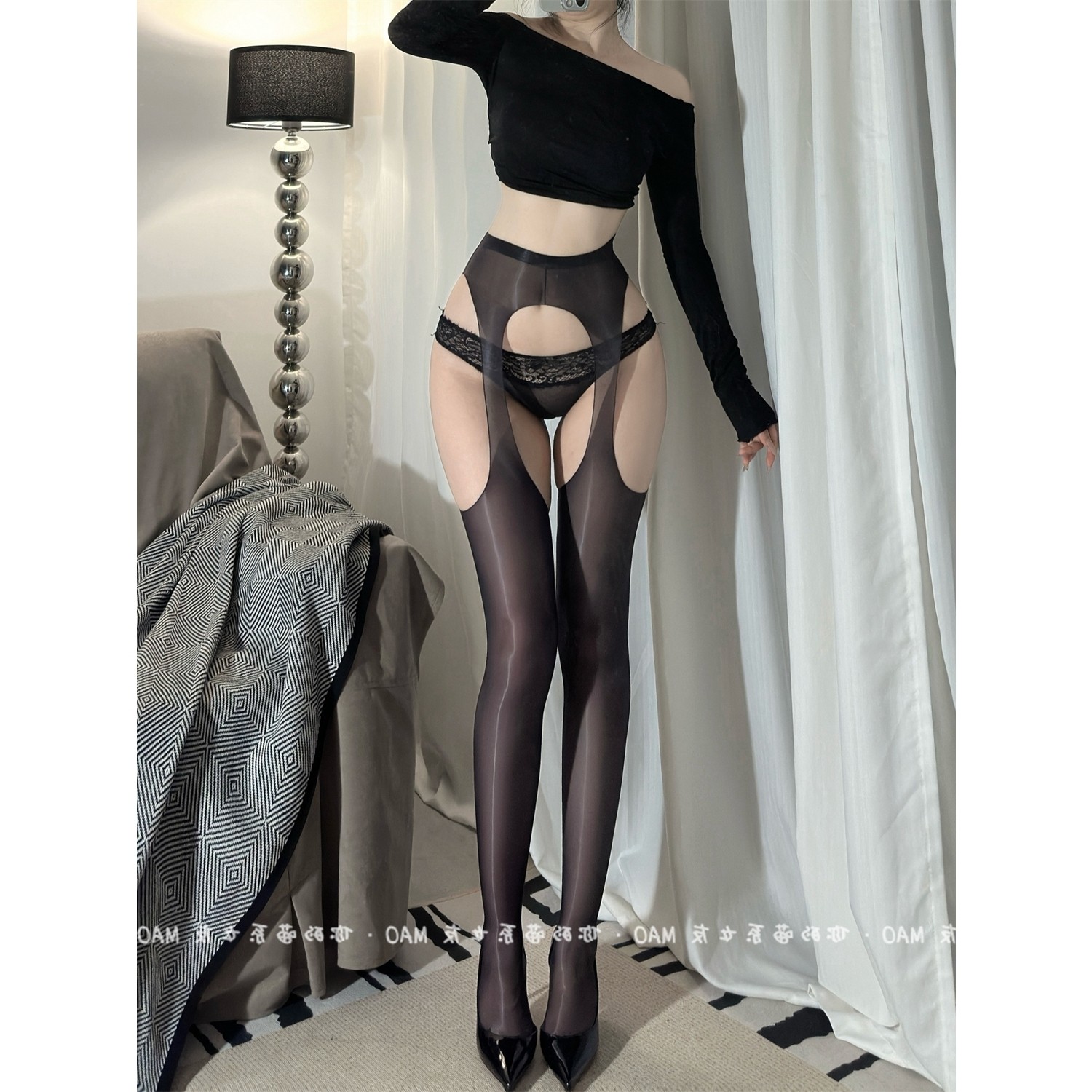 夜魅*四面雕空油亮丝袜吊带一体黑丝性感防勾连裤袜女马油光丝袜,女士内衣/男士内衣/家居服,长筒袜,淘宝优惠券,粉丝福利购,淘宝优惠卷