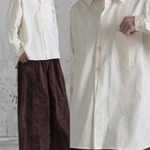 衬衫 sense无感官&浮游野人 日系复古米色衬衣基础宽松廓形长袖