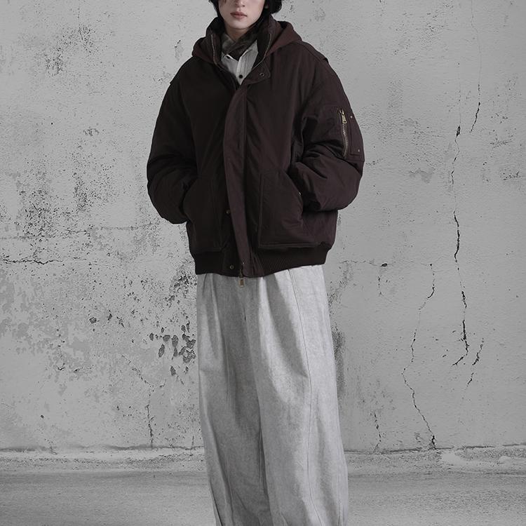 原创连帽飞行夹克羽绒服