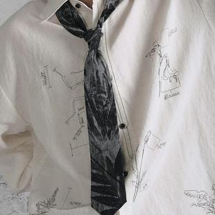 植物印花领带日系森系古着原创设计配饰 sense无感官&浮游野人