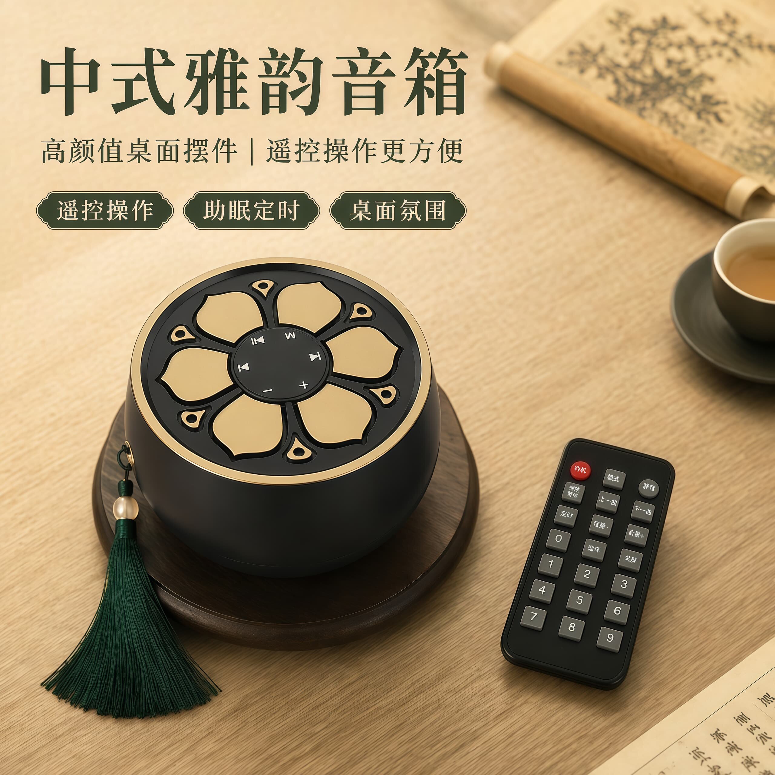 钵语播放器茶道香道氛围蓝牙音箱可定时插卡高清音质升级版礼盒装