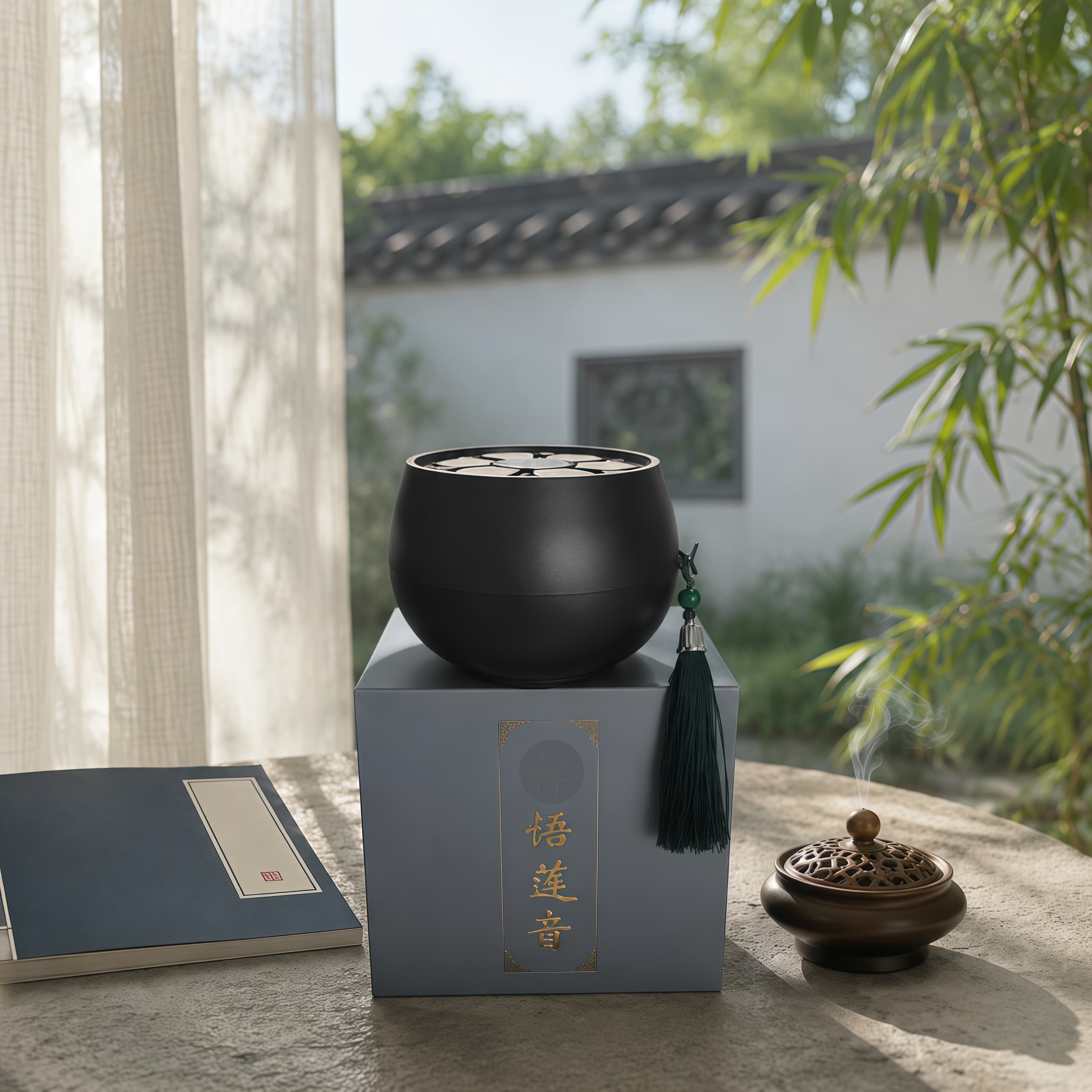 升级版礼盒装茶道香道氛围蓝牙音箱可定时插卡高清音质钵语播放器