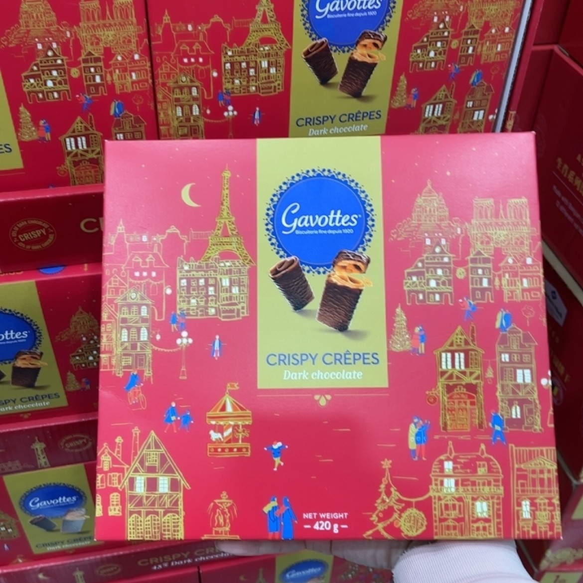 上海SAM'S国内代购 CHOCOLATE CREPES 黑巧克力脆片饼干420g