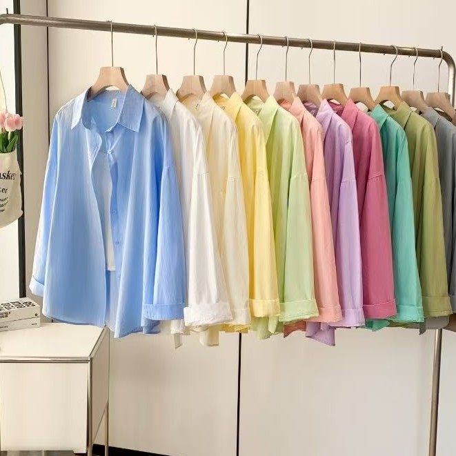 2025百搭纯棉衬衫韩版休闲时尚外搭新款秋上新女装长袖衬衣外套女
