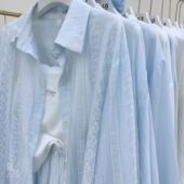 小清新长袖 天丝防晒衬衫 设计感小众宽松甜美法式 薄款 上衣 2025夏季