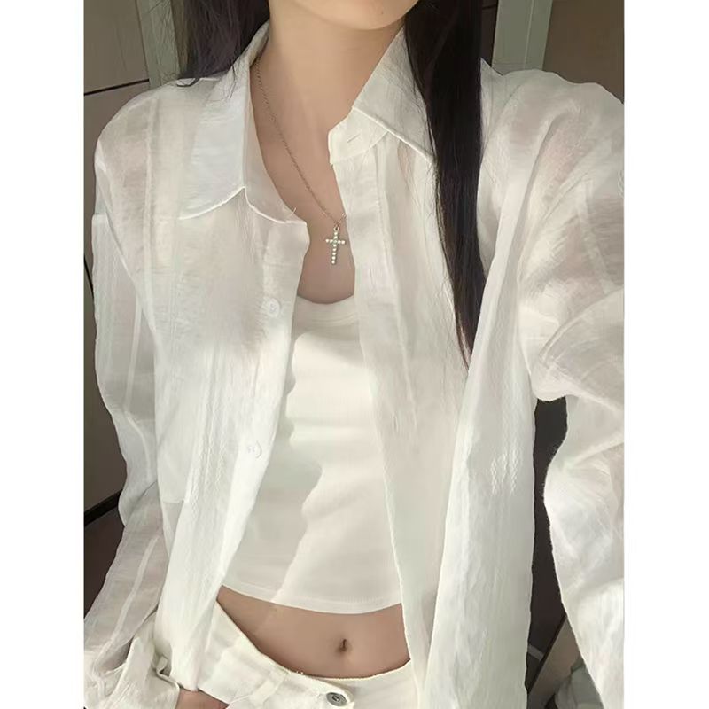 白色轻薄款防晒衬衫女款夏季2025新款气质春夏穿搭高级感上衣外套