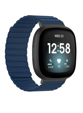 适用于 Fitbit Versa 4/3/sense 2/sense 硅胶强力磁吸表带时尚潮流新款腕带