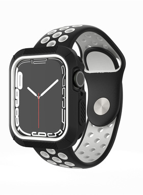 适用apple watch保护壳s7半包TPU苹果手表表壳iwatch6/4/3/5/SE/7软表套s6/s5保护套45/42/40mm智能配件