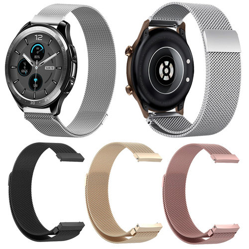 适用VIVO Watch米兰尼斯不锈钢手表表带 42/46mm金属碗带磁吸回环表带vivo3代金属磁吸腕带2代替换带