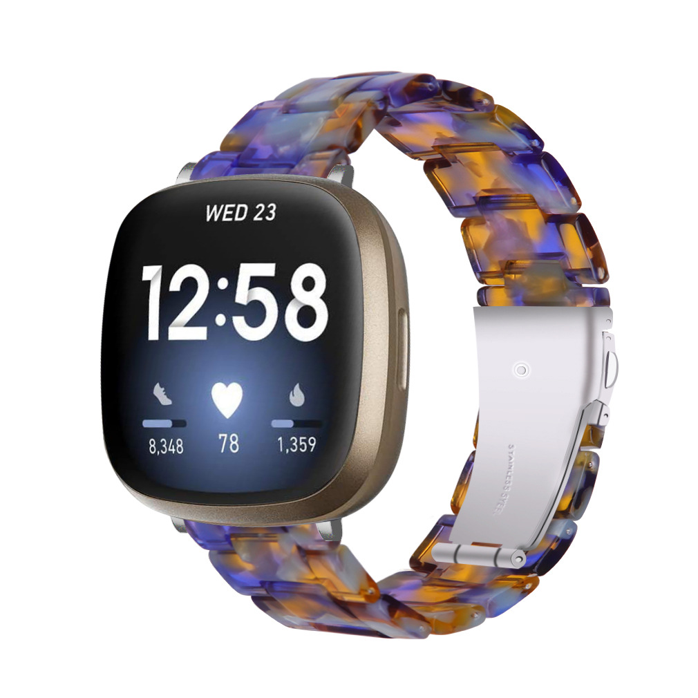 适配Fitbit Versa 2 Lite智能手表创意树脂表带Versa3/sense防水腕带