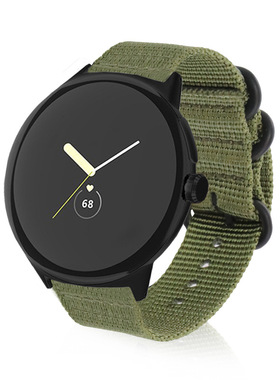 适用谷歌pixel watch 1/2/3/4表带 谷歌pixel watch表带尼龙编织手表表带41/45mm透气运动腕带