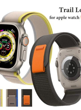 适用applewatch8表带iwatchultra苹果手表s7表带s8高山回环式iwatch尼龙运动手表带新款男女49mm錶帶