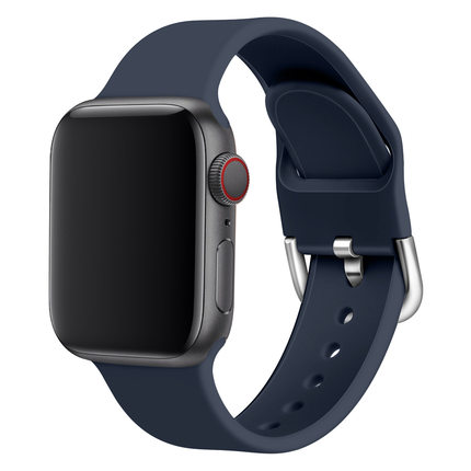 适用apple watch4/5/6/7/8/9/10/11苹果手表表带iwatch改款纯色硅胶表扣款表带新款时尚潮流替换腕带