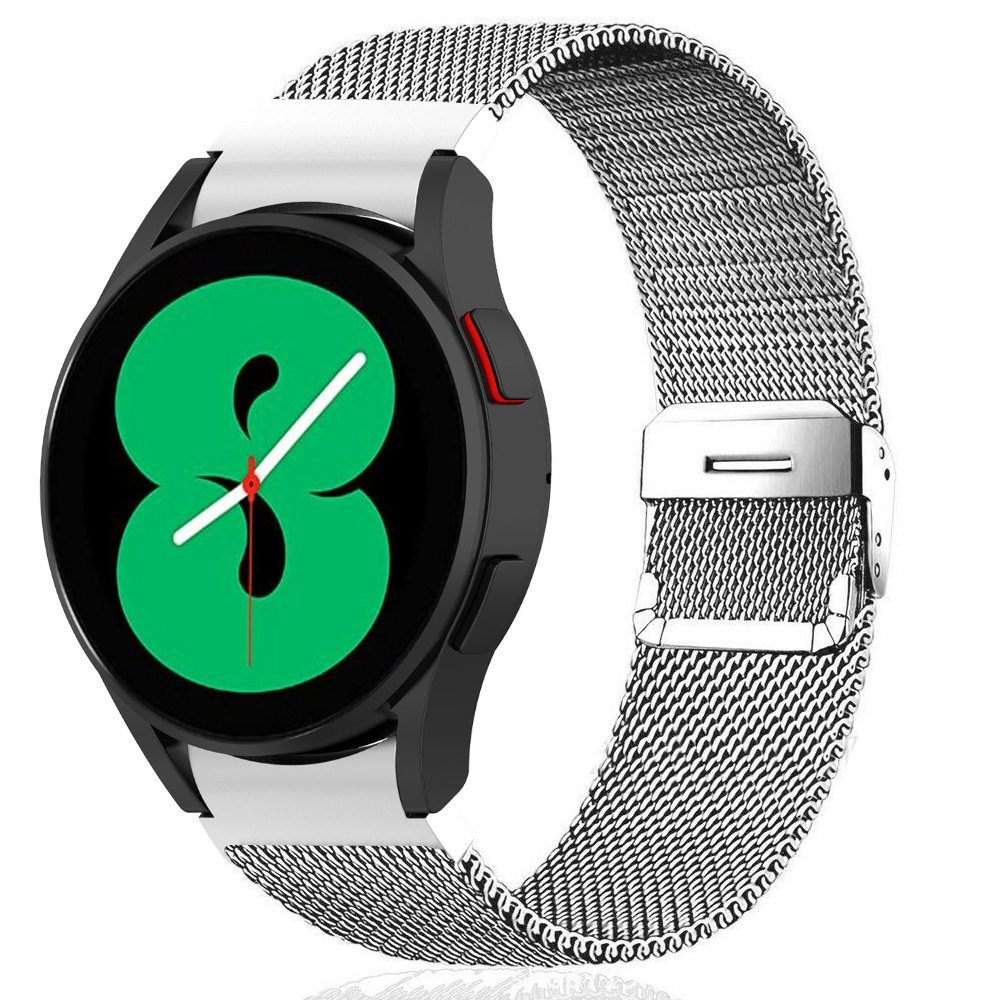 适用三星galaxy watch5/4不锈钢三株表带classic磁吸米兰透气男女