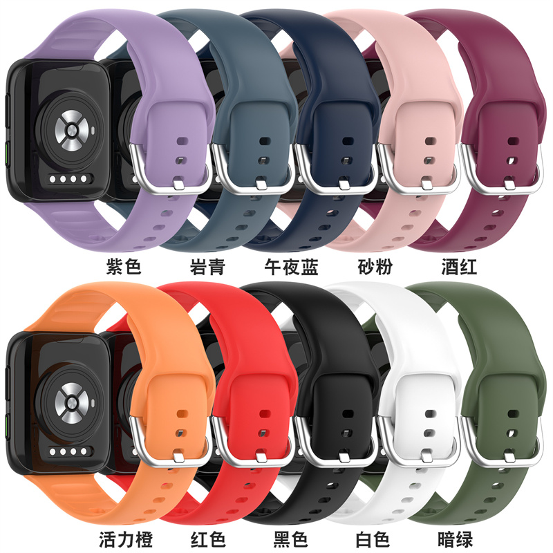 适用oppowatch2表带智能运动手表46/42mm腕带OPPO2代eSIM柯南版男女硅胶eva表带ECG版本替换带通用蓝牙版配件