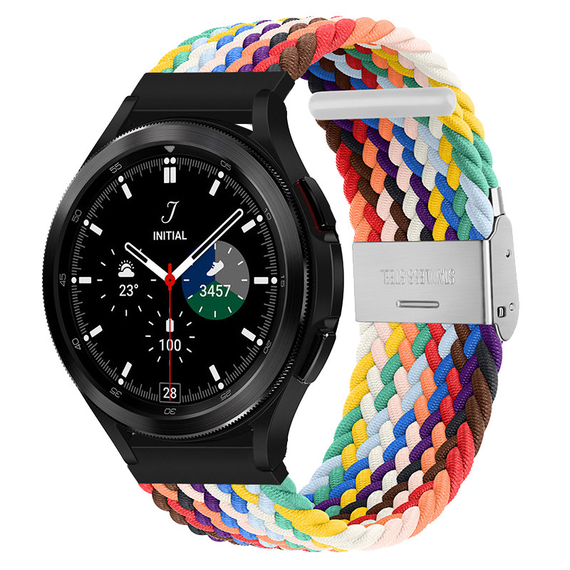 适用三星手表galaxy watch 4/classic active 1/2代尼龙编织单圈弹力