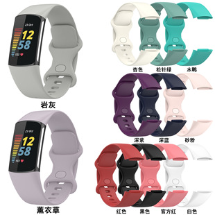 适用fitbit charge6手环胶表带 fitbit charge5表带官方同款表带新款时尚潮流个性男女替换腕带