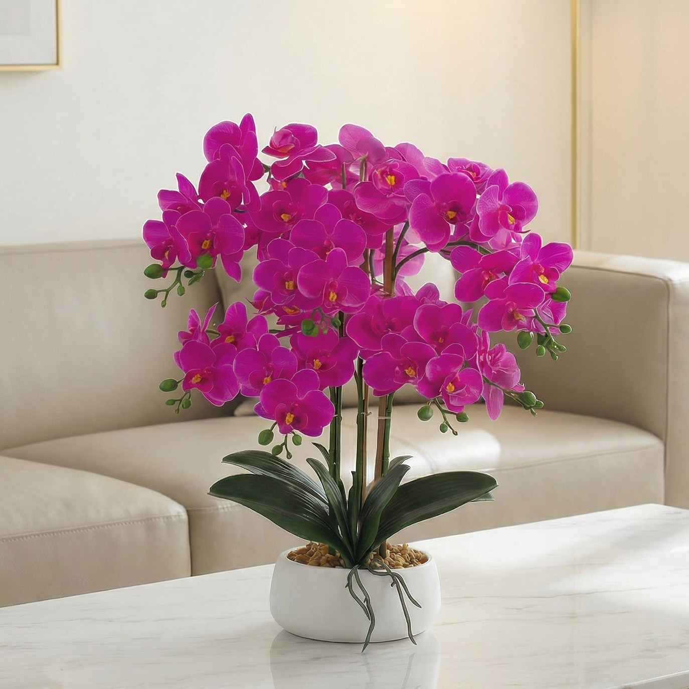 悦花时 仿真蝴蝶兰手感假花客厅摆件餐桌电视柜高级感桌面装饰品,鲜花速递/花卉仿真/绿植园艺,仿真花,淘宝优惠券,粉丝福利购,淘宝优惠卷