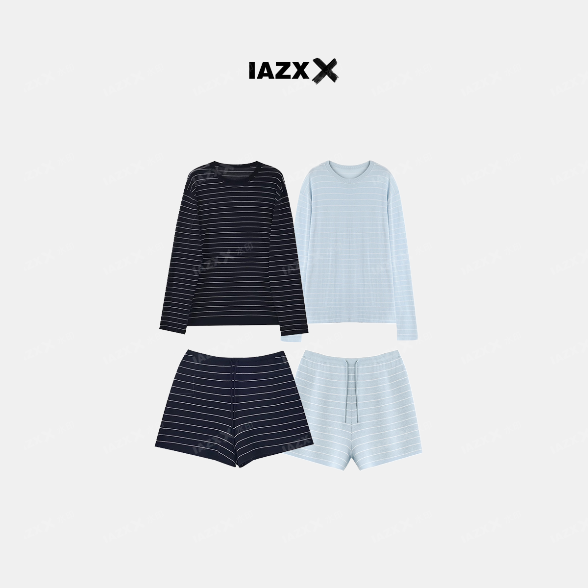IAZXX「 那片海 」轻薄条纹三醋酸套装