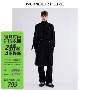NH24F075 NUMBER HERE秋冬季 长款 风衣外套纯色宽松潮牌男女款