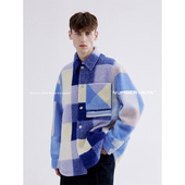 NUMBER 夹克外套男女NH24C068 式 HERE秋冬季 羊毛撞色格纹衬衫