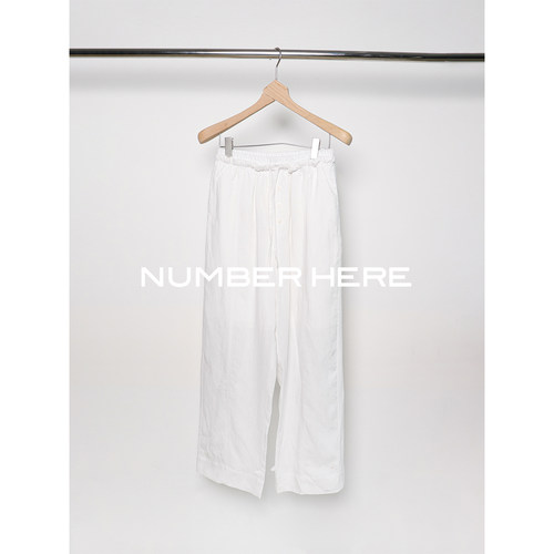 NUMBER HERE亚麻莱赛尔混纺极简慵懒宽松直筒休闲长裤男女同款