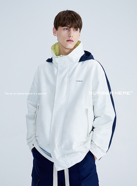 NUMBER HERE男女款春季新款拼色异门禁休闲夹克外套撞色NH12Q289