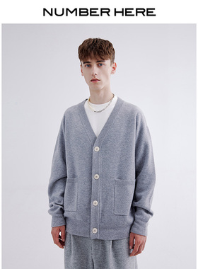 NUMBER HERE美利奴羊毛秋冬季开衫毛衣针织衫男女款NH24M131