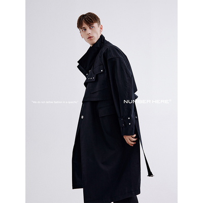 NUMBERHERE长款风衣外套