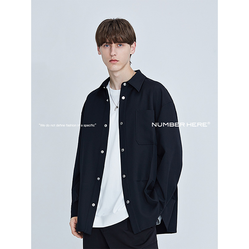 NUMBERHERE长袖刺绣衬衫
