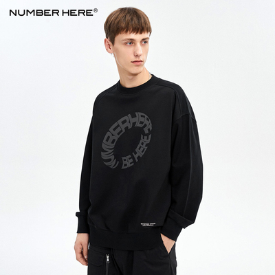 NUMBERHERE春季圆领套头卫衣潮
