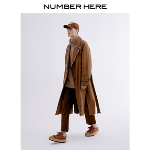 NUMBER 潮NH24D161 HERE日本进口粗纺羊毛面料毛呢大衣外套男女款