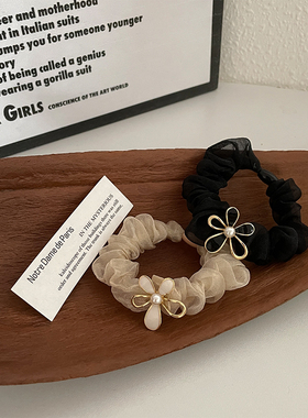 山茶花发圈高级感扎马尾小众简约花朵头绳高弹力耐用不伤发橡皮筋