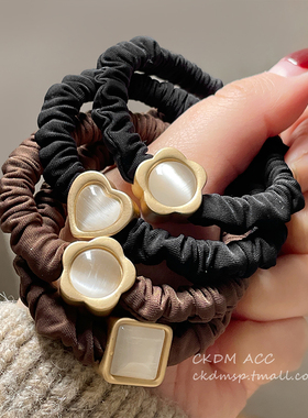 精致猫眼石头绳早春丸子头小肠发圈发绳头饰高弹力皮筋女扎头发饰