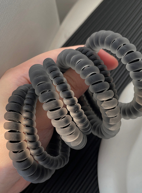 透色磨砂电话线发圈简约耐用高弹力皮筋女扎头不伤发头绳马尾发绳