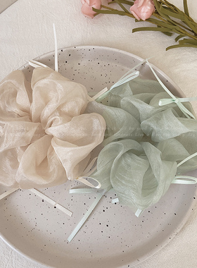 芭蕾风丝带蝴蝶结大肠发圈超仙皮筋扎头头绳发绳扎马尾丸子头头饰