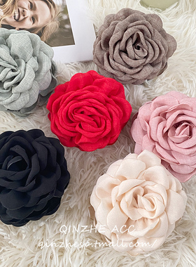 玫瑰花抓夹2024年新款超仙大号后脑勺盘发发抓高级感鲨鱼夹子发夹