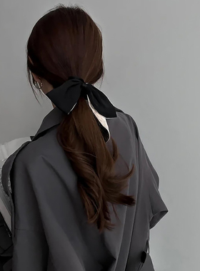 秋冬蝴蝶结发绳女2022年网红新款高级感扎低马尾发圈头绳头饰发饰